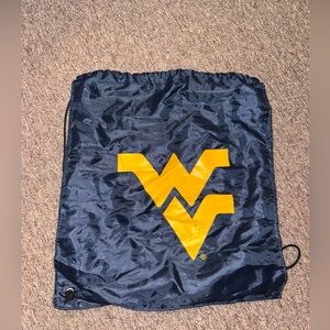 Navy and Yellow Drawstring Bag WVU West Virginia University